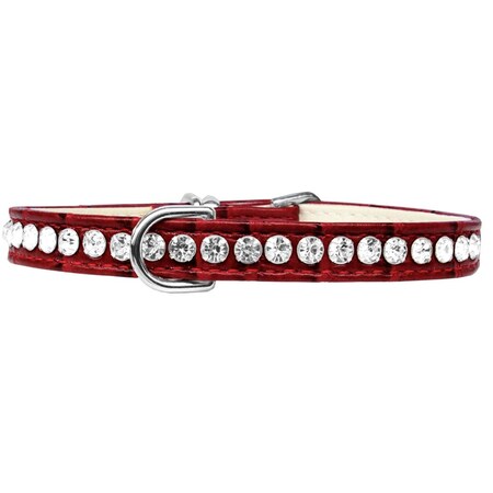 Mirage Pet Products Beverly Style Rhinestone Designer Croc Dog CollarRed Size 10 82-19-RDC10